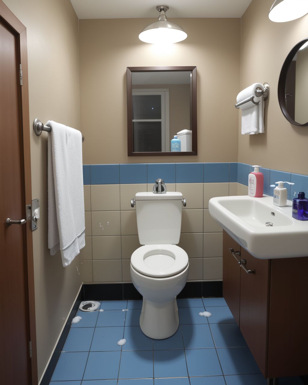 154869-1910283797-night time, in Bathroom , toilet paper , toothbrush , towel , tiles , sink , soap , lotion bottle , faucet , _lora_Add_Details_v.jpg